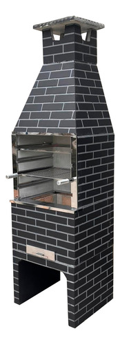 Churrasqueira Pré Moldada 740 Tijolinho Preto Inox