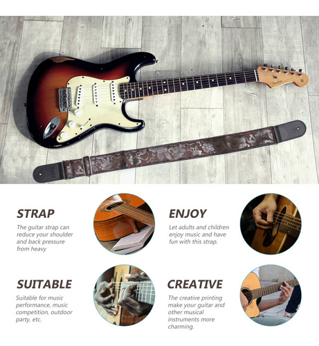 Imagen 7 de 8 de 1pc Elegante Correa De Guitarra Eléctrica Correa De Guitarra