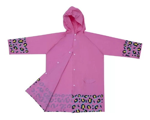 Imagem 3 de 5 de Capa De Chuva Infantil Rosa Oncinha Tam P Pimpolho 9065-p