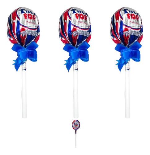 Paleta Tutsi Pop Gigante 10 Con 10 Pz C/u Cereza Goma Mascar