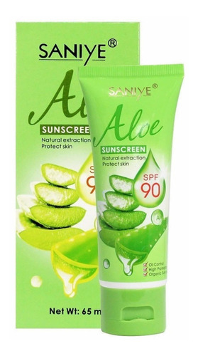 Protector Solar Extracto De Aloe Natural Bloqueador Spf 90  