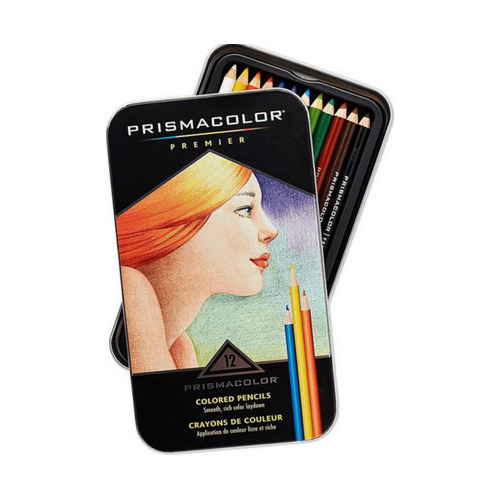 Creyones De Madera Premier Prismacolor 12 Unid. Caja Metal 