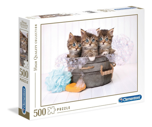 Puzzle Clementoni 500 Piezas Gatitos Gatos Kittens And Soap