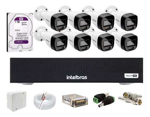 Kit Intelbras 8 Full Color Vhd 1120b Dvr 8 Mhdx 1008c Hd/1tb