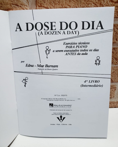 Método Piano Dose Do Dia 4º Livro Intermed. Edna-mae Burnam