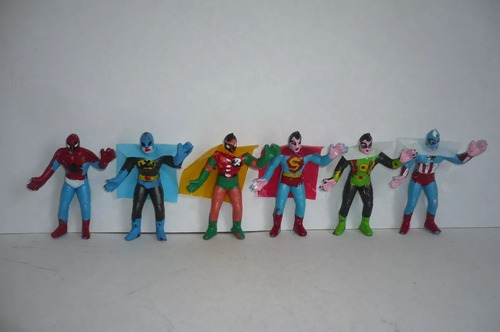 Luchador Batman Spiderman Santo Juguete Lucha Libre Bootleg