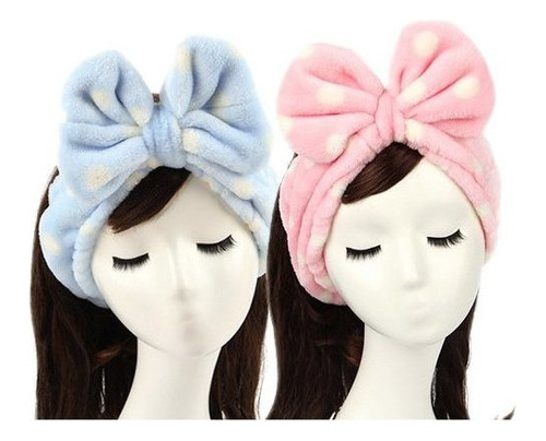 2 Pcs Sweet Super Soft Caroset Wash Cosmetic Headband (lunar