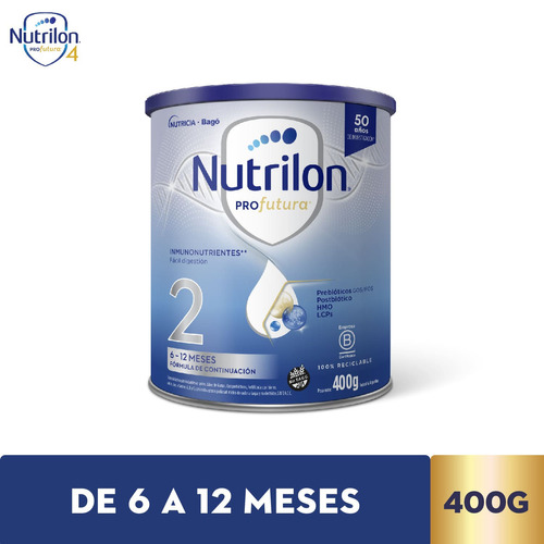 Leche de fórmula en polvo sin TACC Nutricia Bagó Nutrilon Profutura 2 en lata de 1 de 400g - 6  a 12 meses