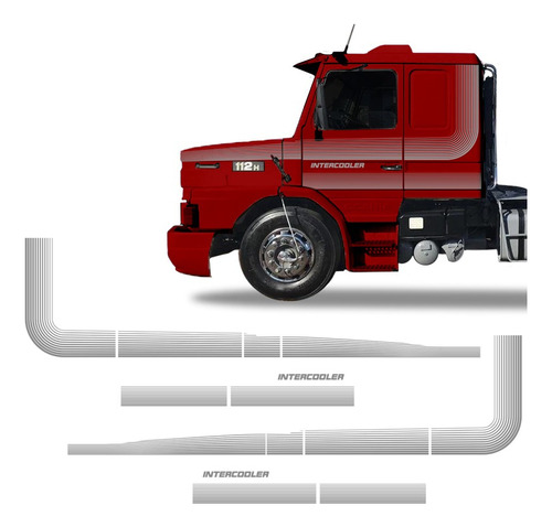 Faixas Scania 112 113 1986/1991 T Intercooler Adesivos Prata