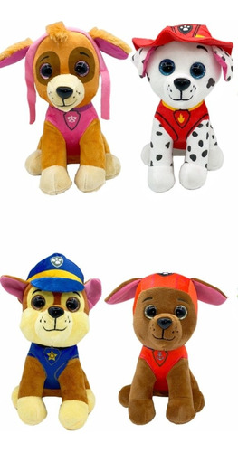 Peluche Dog Patrol Puppy Road Horse Con Ojos Grandes, 4 Unid