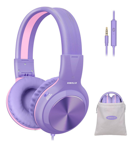 Auriculares Simolio Wired Para Niños Con Micrófono, Color Mo