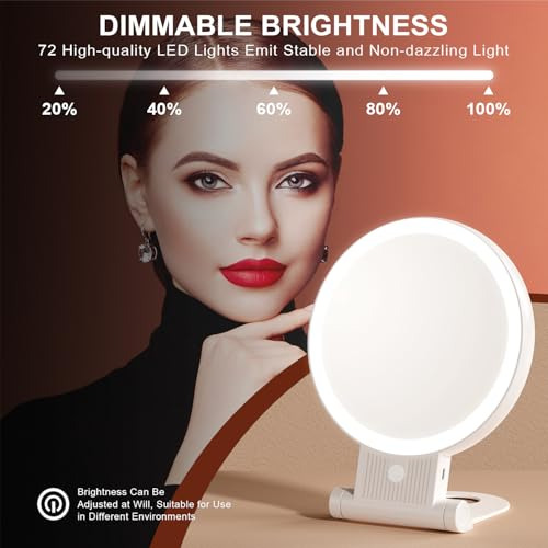 Espejo De Aumento 1x/30x Con Luz, Espejo De Maquillaje De Do