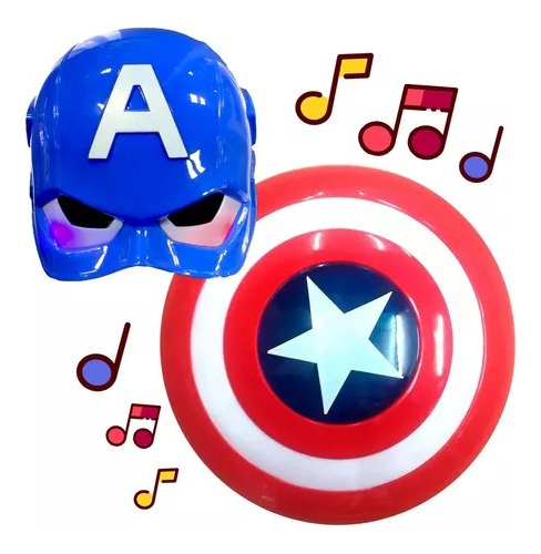 Mascara Y Escudo Capitan America Avengers Con Luz Y Sonido
