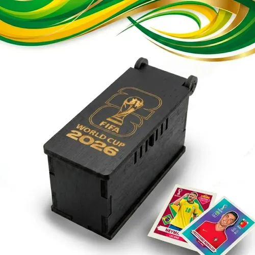 Caixa Maleta Porta Figurinhas Copa 2026 — Preta