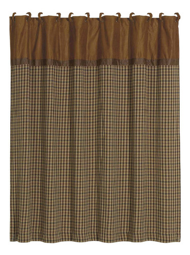 Wood Rustic T  Houndstooth Lodge Cortina De Ducha Y Jue...