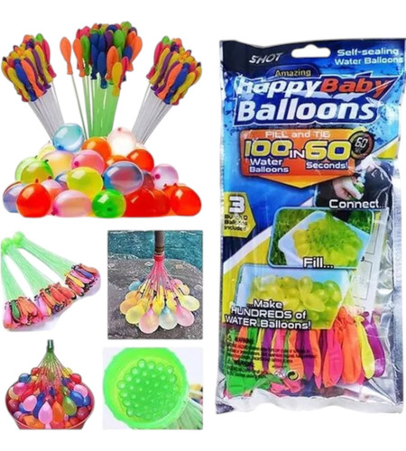 Globos De Agua 555 Pzs Baby Magic Balloons Bombas De Agua Blanco