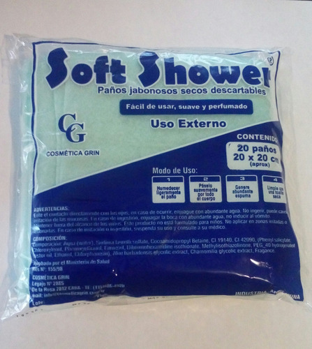 60 Paños Jabonosos Soft Shower Para Máxima Higiene