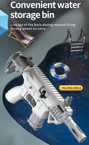 Pistola De Agua Recargable Manual Para Niños Blanco