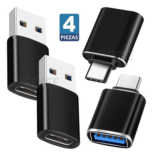 A 4 Piezas Adaptador Usb Cable Otg Adaptador Otg Usb Tipo C