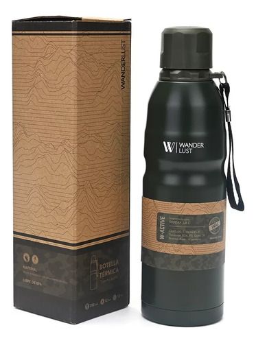 Botella Térmica Wanderlust 750ml Acero Inoxidable En Mca