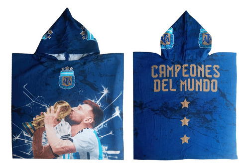 Toallon Infantil Poncho Para Niños Microfibra Secado Rapido Messi