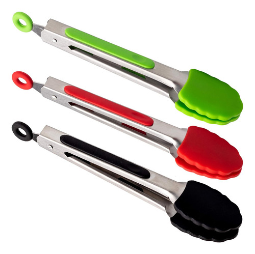 Pinzas De Cocina De Silicona Con Puntas De 7 Pulgadas