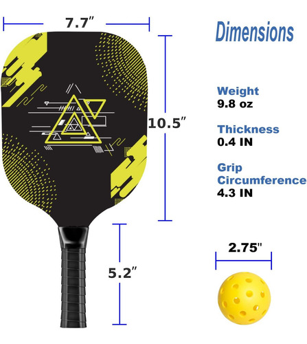 Paletas De Pickleball, Juego De Pickleball Con 4 Paletas De