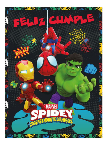 Afiche Cumpleaños Spidey Y Sus Amigos 53x39 Cotillón Oficial