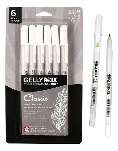 Bolígrafos De Gel Clásicos  Gelly Roll Tinta Blanca O...