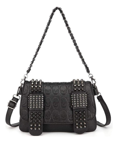 Rainbosee Bolso Con Asa Superior Para Hombro Con Calavera Pu