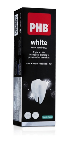 Pasta De Dientes Phb White Blanqueadora 75ml