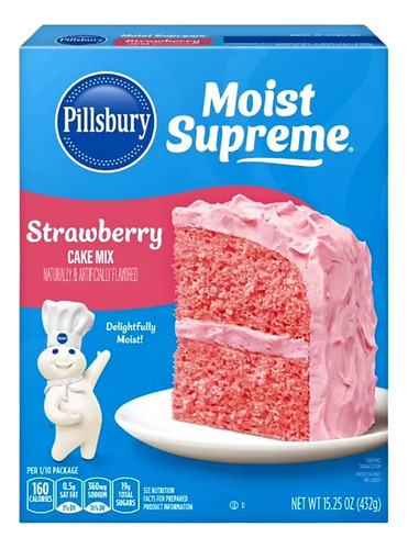 Harina Americana Para Pastel Sabor Fresa 10 Cajas