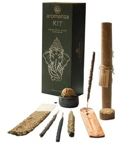 Kit Completo Para Sahumar Aromanza Box + Porta 