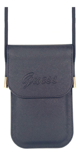 Cartera Crossbody Porta Telefono Guess Con Correa - Negro