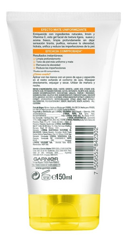 Gel Limpiador Garnier Vitamina C - mL a $116