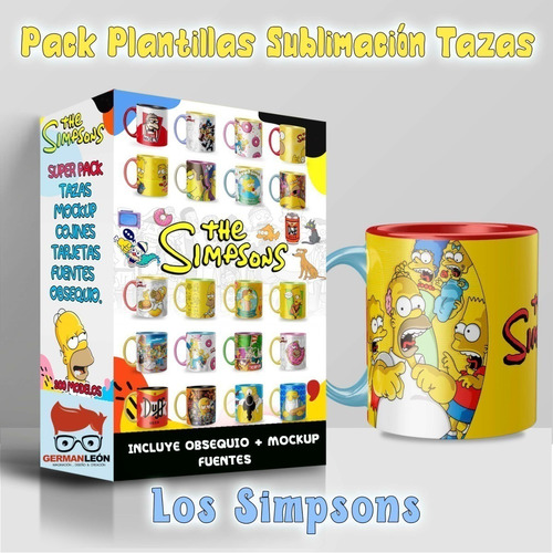 250 Plantillas Tazas Diseños Los Simpsons Sublimación Tazon