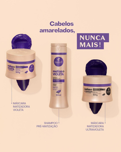 Haskell Matizador Cabelo Loiro Prata Com Kit De Aplicação