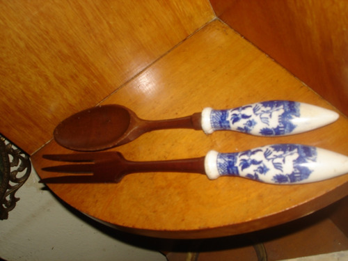 Cubiertos Tenedor Y Cuchara Para Servir Ensalada De Madera 