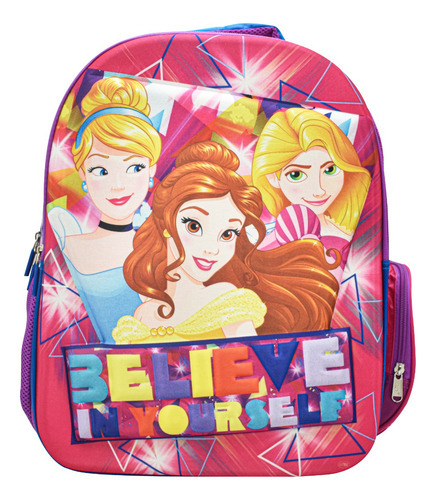 Mochila Disney Princesas Believe In Yourself Primaria 3d Ruz Color Violeta