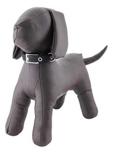 Collar Para Perro Hebilla Cinturon Metal Ajustable Mr Wuff Color Negro Tamaño Del Collar L