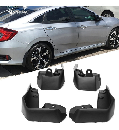 Juego Loderas Salpicaderas Mud Guard Honda Civic Sedán 2016+