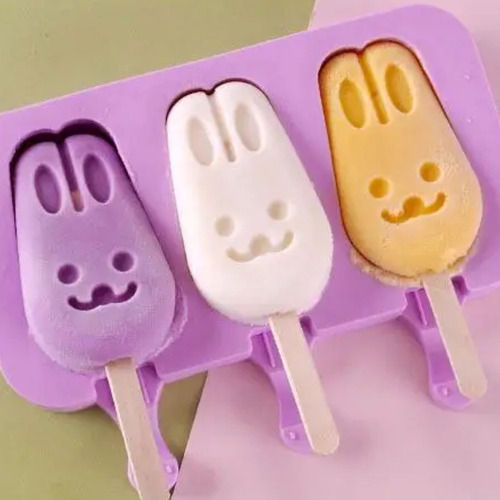 Molde De Paletas De Hielo Conejos De Silicona For Niños