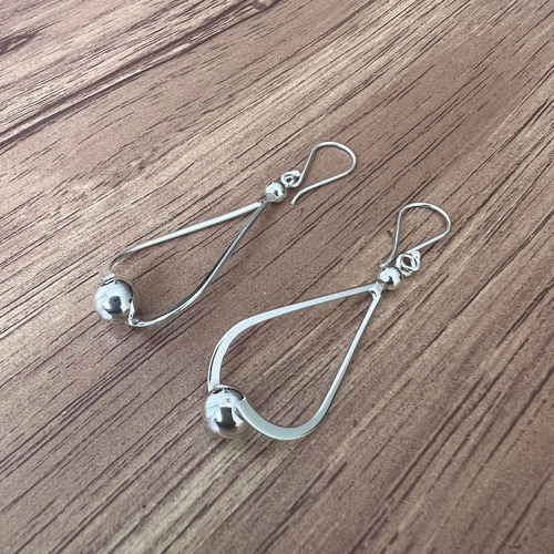 Aretes Largos De Plata .925 Gota Colgante Mujer Agálea