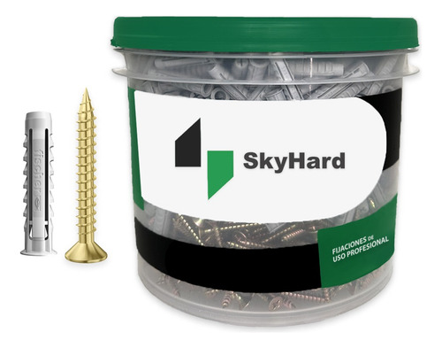 Tarugo Fischer Sx10 Para Ladrillo Hueco + Tornillo Fix 6x60mm Fijaciones De Uso Profesional Balde Skyhard Por 250 Unidades