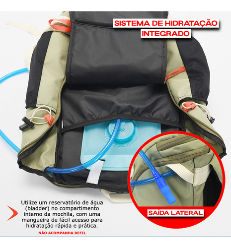 Mochila Para Trilha Mochilão Viagem Camping 30l Capa Chuva Cor Preto Desenho do tecido Liso
