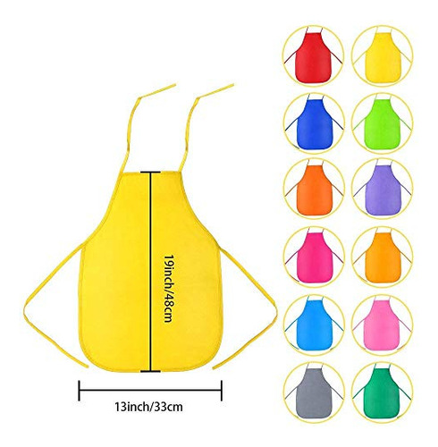 Aivs - 24 Delantales De Tela Para Niños Y Gorros De Chef Par