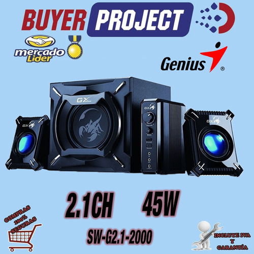 Imagen 2 de 6 de Parlantes Genius Sw-g2.1 2000 45w Para Pc, Xbox, Tv, Dvd Ps2