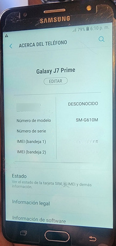 Samsung Galaxy J7 Prime Dual Sim 32 Gb Negro 3 Gb Ram (Usado)