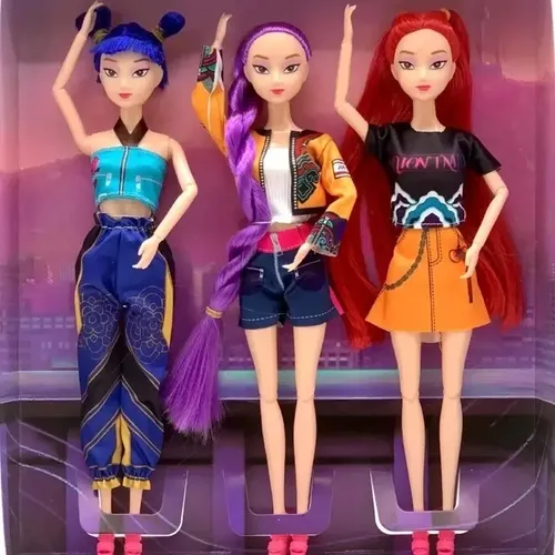 Kit 3 Bonecas Guerreiras Do K-pop Articulada Huntrix Novidad