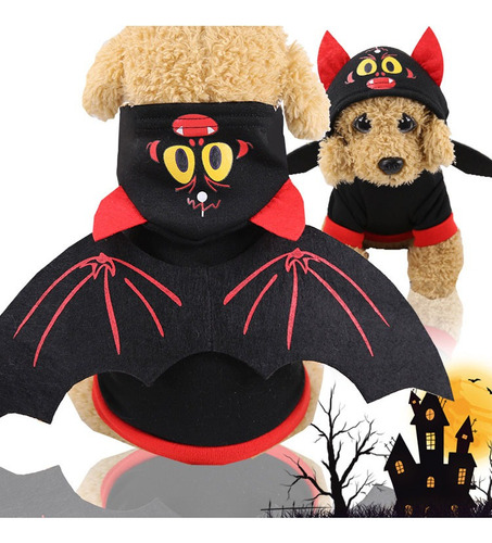 Ropa Disfraz Murciélago Perros Mascota Halloween